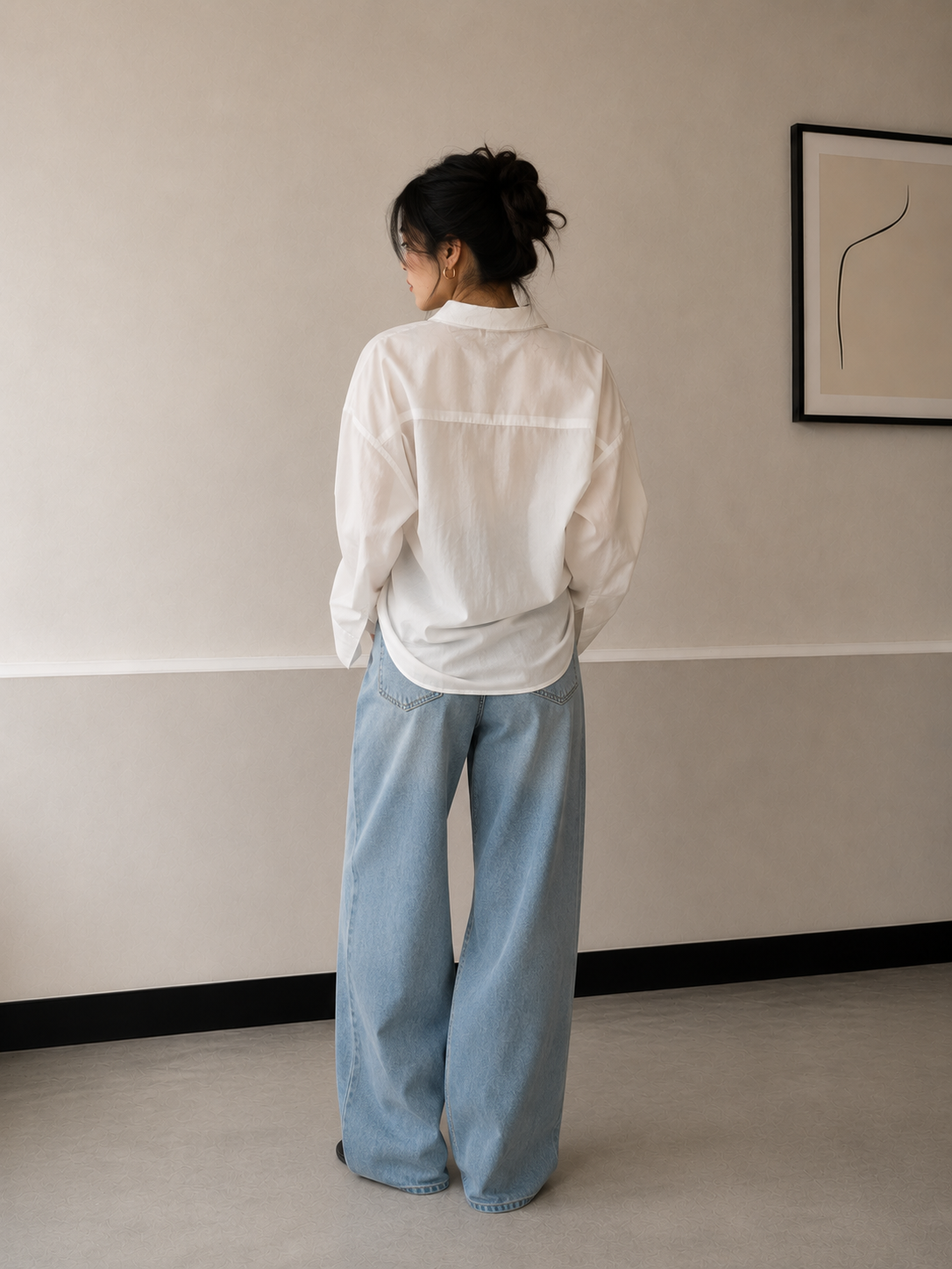 FIONA WHITE COLLAR KIMONO SHIRT