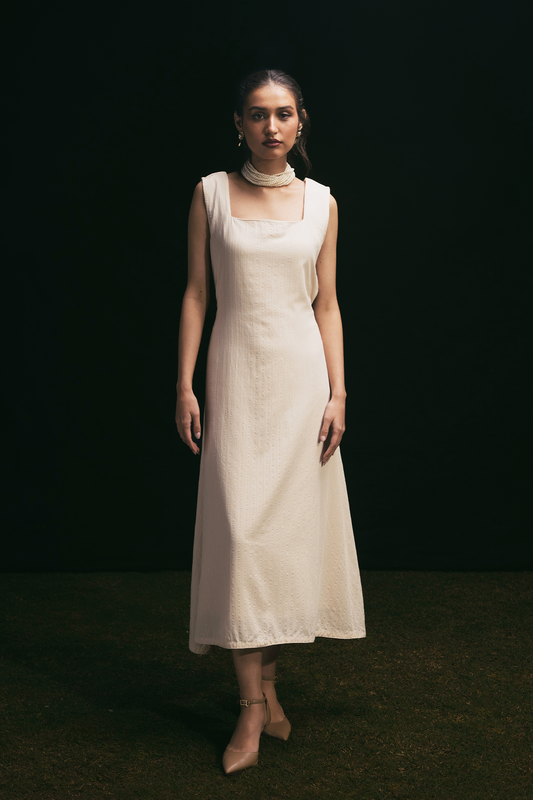 GRACE CREAM MIDI DRESS