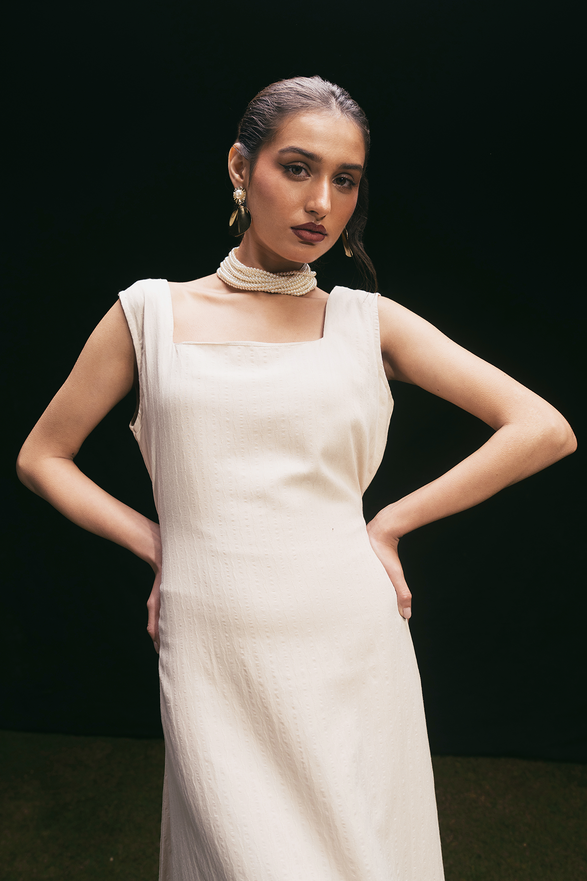 GRACE CREAM MIDI DRESS