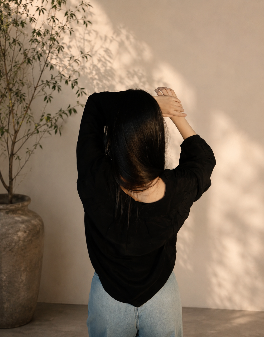 REIGN SILK CROPPED BLOUSE